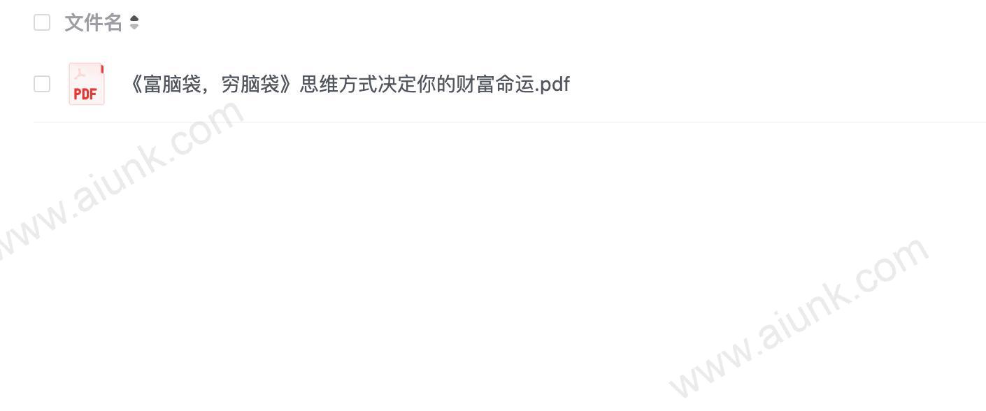 《富脑袋，穷脑袋》思维方式决定你的财富命运